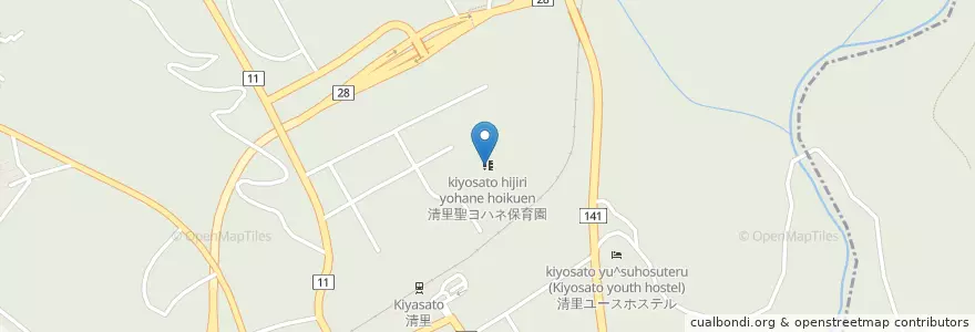Mapa de ubicacion de 清里聖ヨハネ保育園 en 日本, 山梨県, 北杜市.