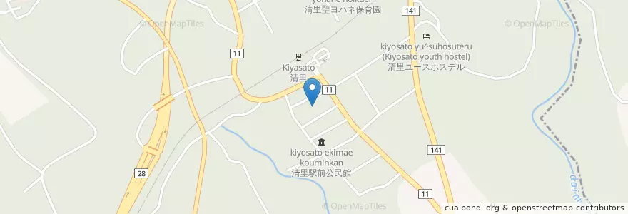 Mapa de ubicacion de 清里郵便局 en 日本, 山梨县, 北杜市.
