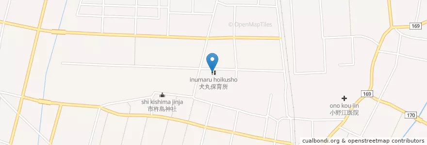 Mapa de ubicacion de 犬丸保育所 en 日本, 石川県, 小松市.