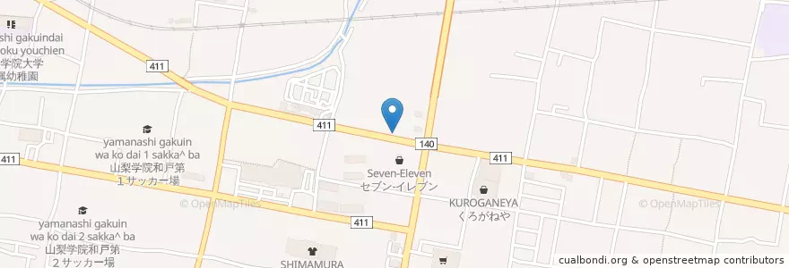 Mapa de ubicacion de 甲府和戸郵便局 en 日本, 山梨县, 甲府市.