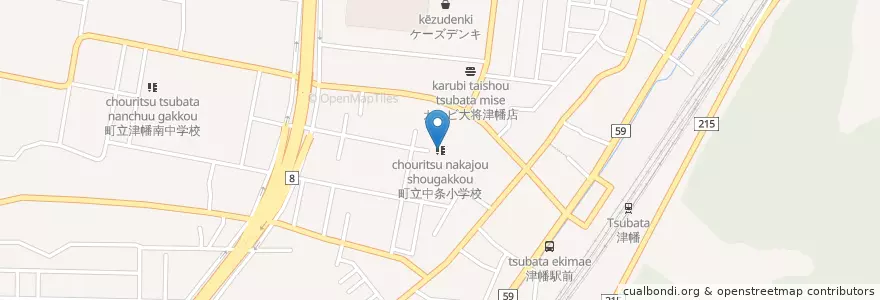 Mapa de ubicacion de 町立中条小学校 en 日本, 石川县, 河北郡, 津幡町.