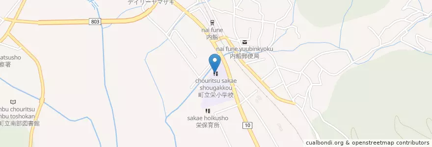 Mapa de ubicacion de 町立栄小学校 en 日本, 山梨県, 南巨摩郡, 南部町.