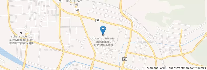 Mapa de ubicacion de 町立津幡小学校 en Japan, Ishikawa Prefecture, Kahoku County, Tsubata.