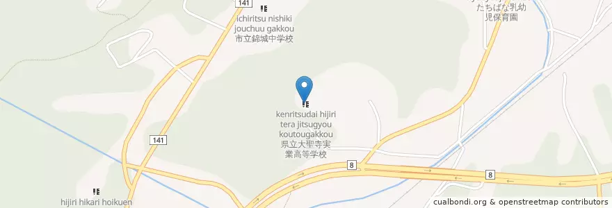 Mapa de ubicacion de 県立大聖寺実業高等学校 en 日本, 石川県, 加賀市.