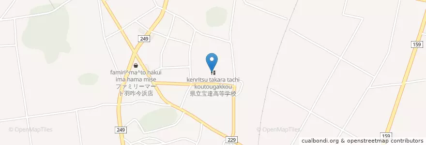 Mapa de ubicacion de 県立宝達高等学校 en 日本, 石川県, 羽咋郡, 宝達志水町.