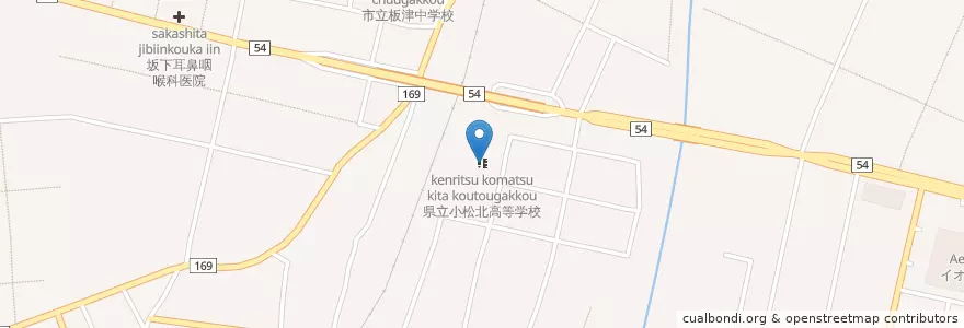 Mapa de ubicacion de 県立小松北高等学校 en 日本, 石川県, 小松市.