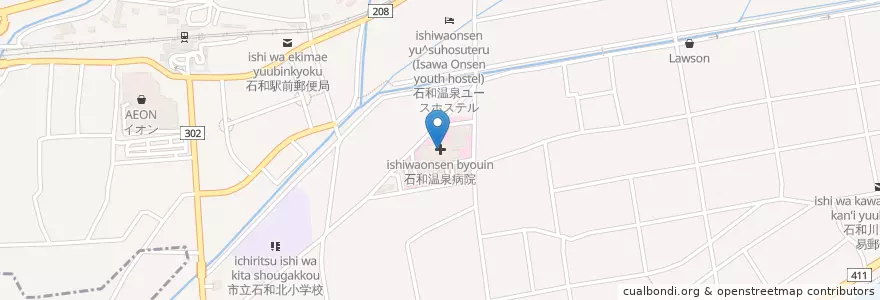 Mapa de ubicacion de 石和温泉病院 en 일본, 야마나시현, 후에후키시.