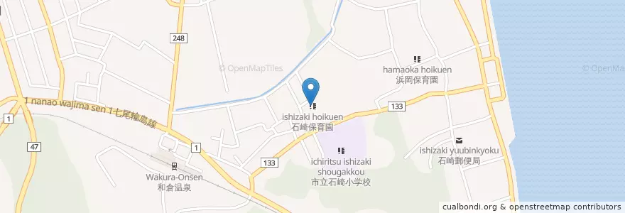 Mapa de ubicacion de 石崎保育園 en Giappone, Prefettura Di Ishikawa, 七尾市.