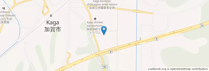 Mapa de ubicacion de 石川県南加賀土木総合事務所大聖寺土木事務所 en 日本, 石川県, 加賀市.