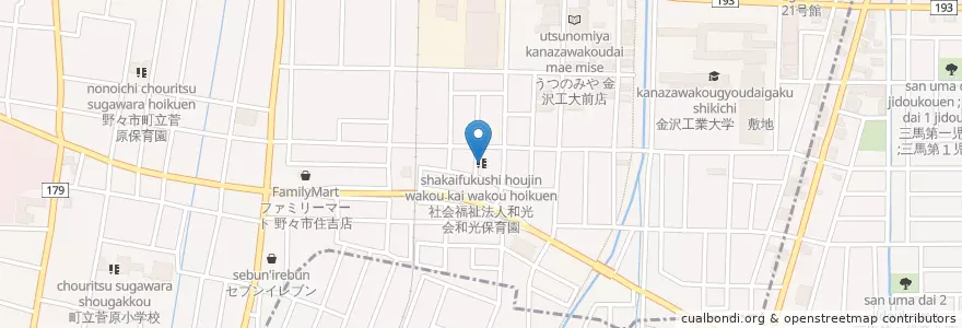 Mapa de ubicacion de 社会福祉法人和光会和光保育園 en 日本, 石川县, 金沢市.