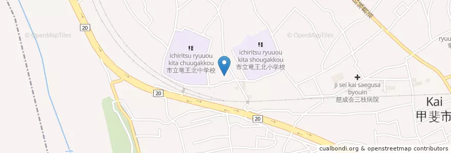 Mapa de ubicacion de 竜王町立竜王北児童館 en 일본, 야마나시현, 甲斐市.
