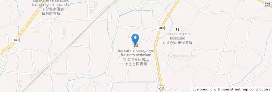Mapa de ubicacion de 笛吹市春日居ふるさと図書館 en Giappone, Prefettura Di Yamanashi, 笛吹市.