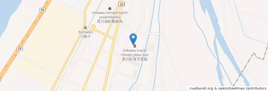 Mapa de ubicacion de 美川町湊児童館 en اليابان, إيشيكاوا, 白山市.