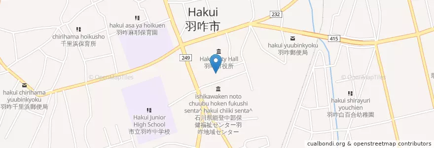 Mapa de ubicacion de 羽咋警察署 en Giappone, Prefettura Di Ishikawa, 羽咋市.