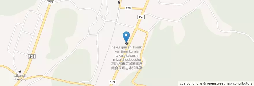Mapa de ubicacion de 羽咋郡市広域圏事務組合宝達志水消防署 en Japan, 石川県, 羽咋郡, 宝達志水町.