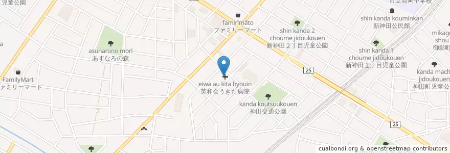 Mapa de ubicacion de 英和会うきた病院 en ژاپن, 石川県, 金沢市.