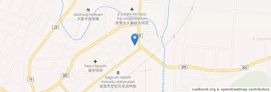 Mapa de ubicacion de 蓮井病院 en 日本, 石川県, 加賀市.