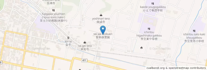Mapa de ubicacion de 誓和保育園 en 日本, 山梨县, 甲府市.