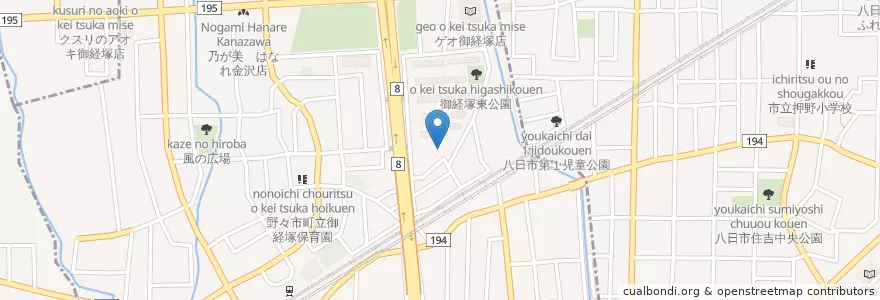 Mapa de ubicacion de 野々市町立あすなろ保育園 en 日本, 石川県, 野々市市.