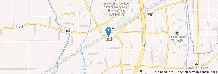 Mapa de ubicacion de 野々市駅前簡易郵便局（一時閉鎖中） en 日本, 石川县, 野々市市.