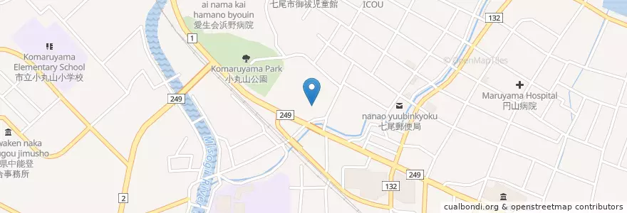 Mapa de ubicacion de 金沢地方裁判所七尾支部 en ژاپن, 石川県, 七尾市.