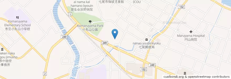 Mapa de ubicacion de 金沢地方裁判所七尾検察審査会 en Japão, 石川県, 七尾市.