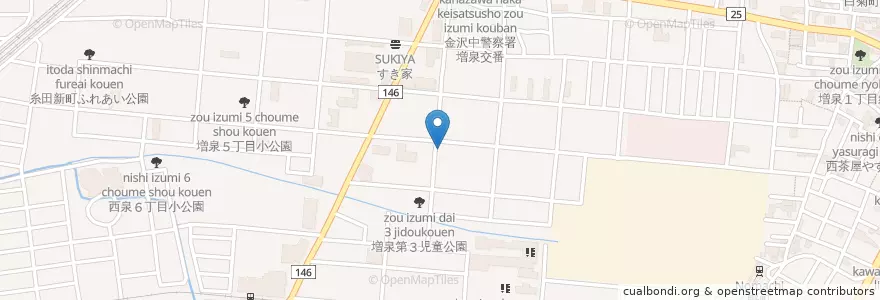 Mapa de ubicacion de 金沢増泉郵便局 en 日本, 石川県, 金沢市.