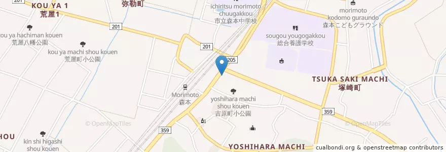 Mapa de ubicacion de 金沢東警察署森本交番 en Jepun, 石川県, 金沢市.