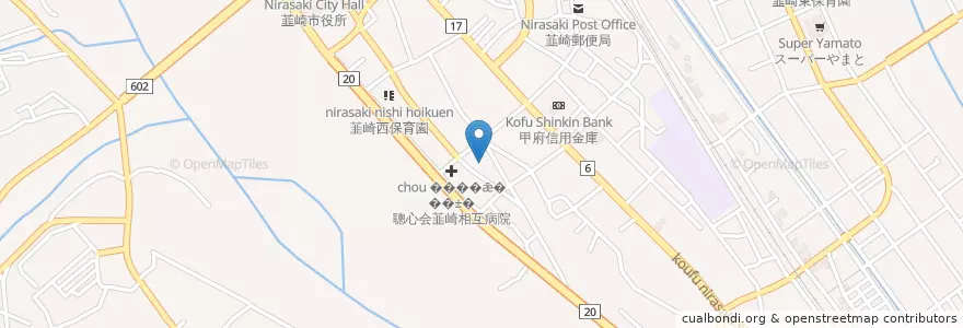 Mapa de ubicacion de 韮崎愛生幼稚園 en Japan, 山梨県, 韮崎市.