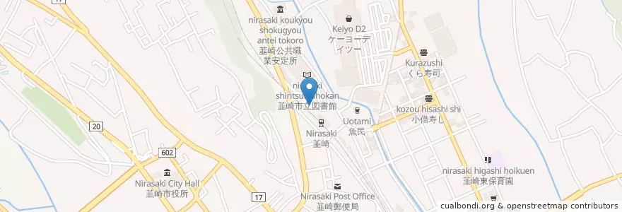 Mapa de ubicacion de 韮崎警察署韮崎駅前交番 en Japón, Prefectura De Yamanashi, 韮崎市.