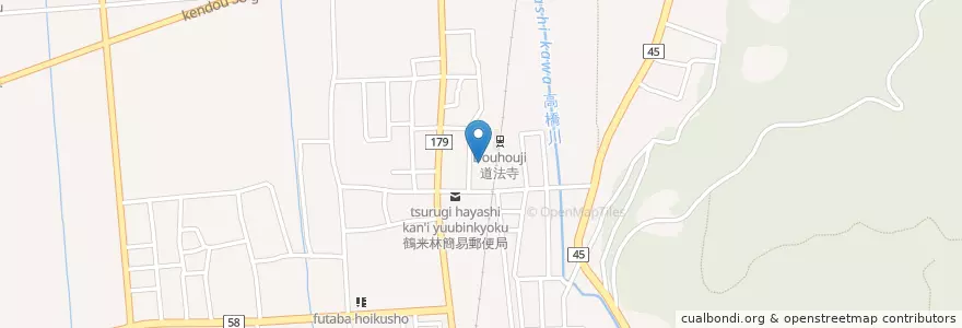 Mapa de ubicacion de 鶴来林簡易郵便局 en Japan, 石川県, 白山市.