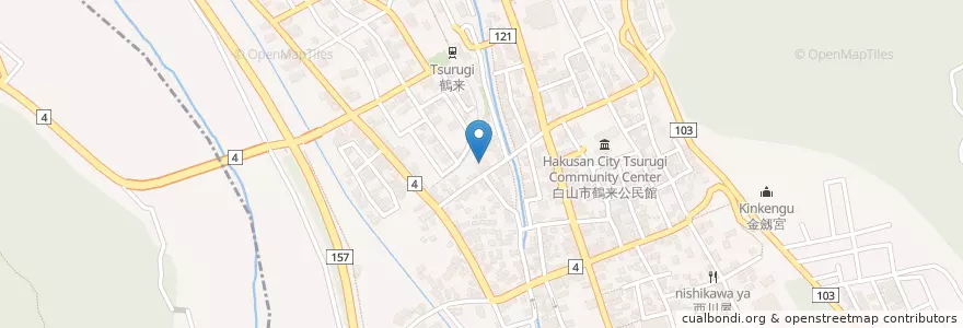 Mapa de ubicacion de 鶴来郵便局 en Japan, Präfektur Ishikawa, 白山市.