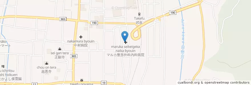 Mapa de ubicacion de マルカ整形外科内科病院 en Japonya, 福井県, 越前市.