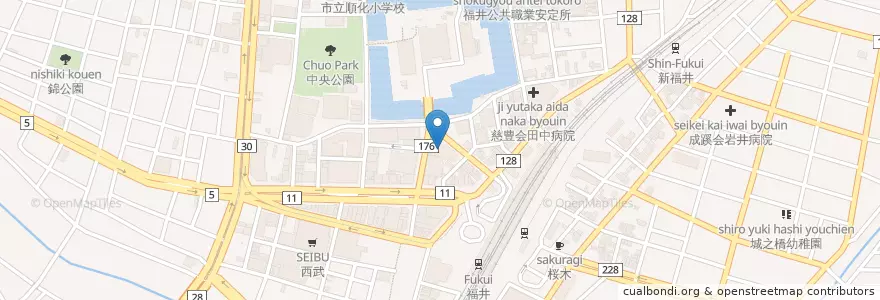 Mapa de ubicacion de 中小企業金融公庫 en Japão, 福井県, 福井市.