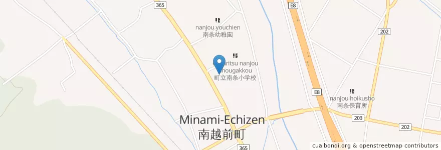 Mapa de ubicacion de 南越前町役場 (Minami-Echizen Town Hall) en Japon, Préfecture De Fukui, 南条郡, 南越前町.