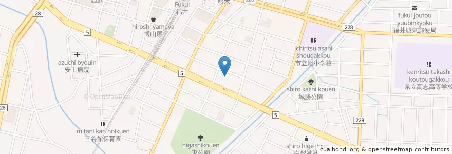 Mapa de ubicacion de 報徳幼稚園 en 日本, 福井県, 福井市.