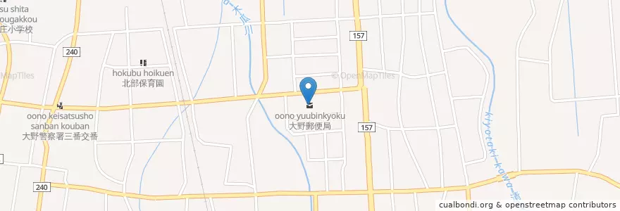 Mapa de ubicacion de 大野郵便局 en Japan, 福井県, 大野市.