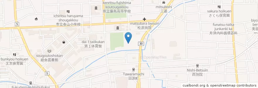 Mapa de ubicacion de 市立明道中学校 en Japon, Préfecture De Fukui, 福井市.