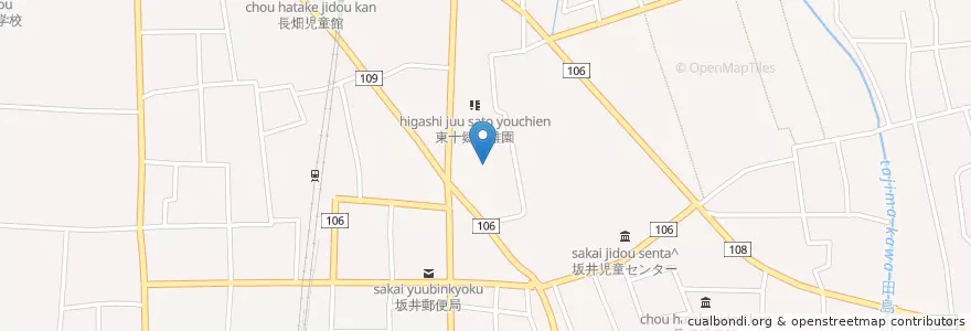 Mapa de ubicacion de 市立東十郷小学校 en Japón, Prefectura De Fukui, 坂井市.