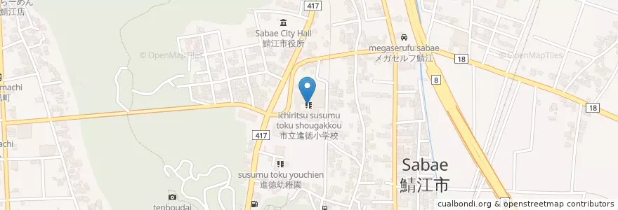 Mapa de ubicacion de 市立進徳小学校 en Japan, 福井県, 鯖江市.