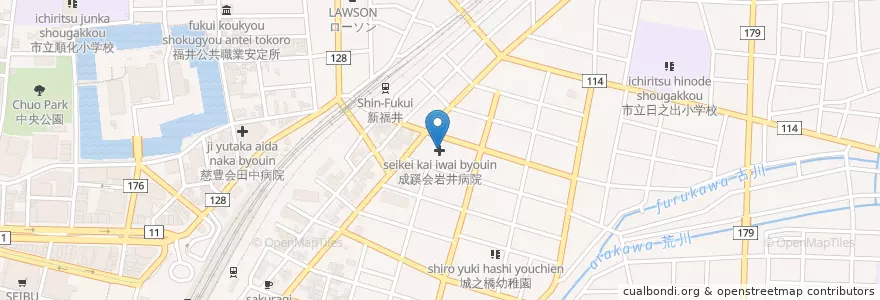 Mapa de ubicacion de 成蹊会岩井病院 en Япония, Фукуи, 福井市.