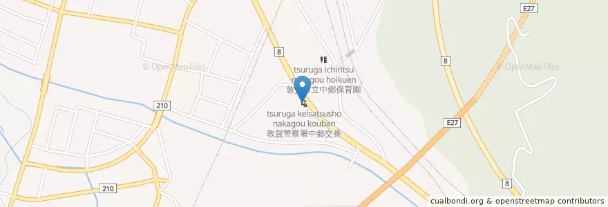 Mapa de ubicacion de 敦賀警察署中郷交番 en 일본, 후쿠이현, 敦賀市.