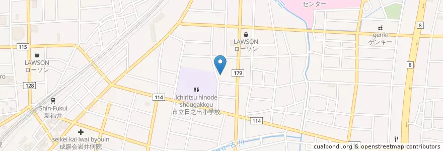 Mapa de ubicacion de 日之出保育園 en اليابان, فوكوي, 福井市.