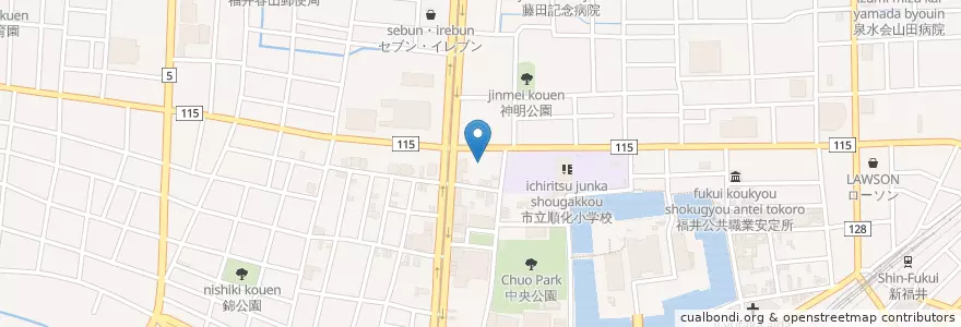 Mapa de ubicacion de 栄冠幼稚園 en 日本, 福井県, 福井市.