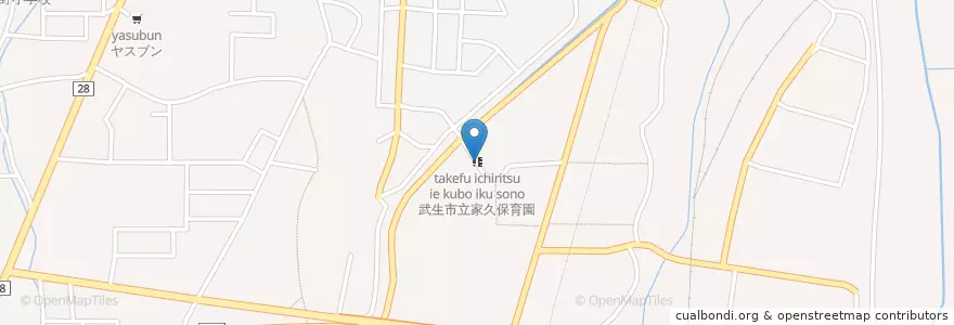 Mapa de ubicacion de 武生市立家久保育園 en 日本, 福井県, 越前市.