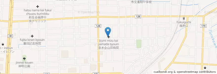 Mapa de ubicacion de 泉水会山田病院 en 日本, 福井县, 福井市.