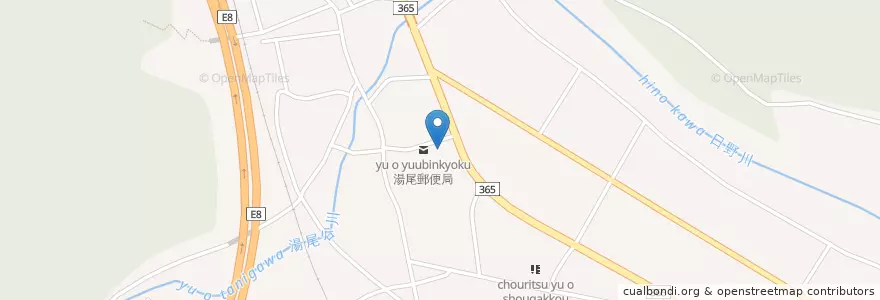 Mapa de ubicacion de 湯尾保育所 en Japón, Prefectura De Fukui, 南条郡, 南越前町.
