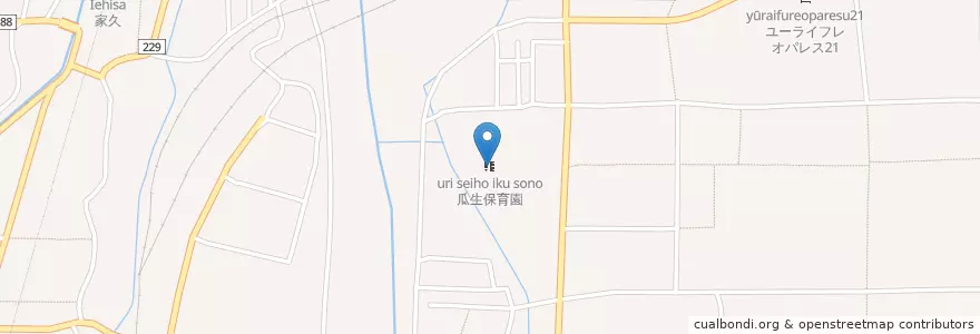 Mapa de ubicacion de 瓜生保育園 en 일본, 후쿠이현, 越前市.