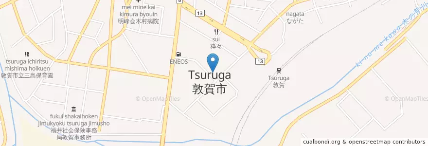 Mapa de ubicacion de 福井労働局敦賀労働基準監督署 en 日本, 福井県, 敦賀市.