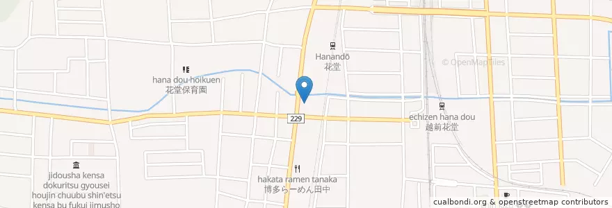 Mapa de ubicacion de 福井南警察署花堂交番 en Japón, Prefectura De Fukui, 福井市.
